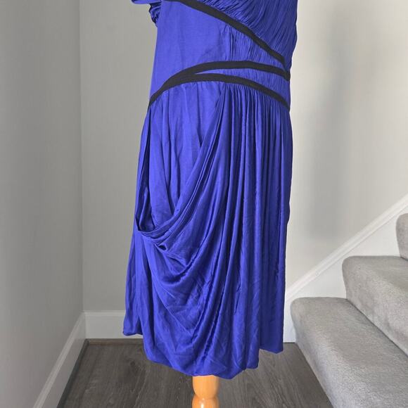 NWT Vintage BCBCGMaxAzria Runway Cocktail Draped Open Back Dress size L - Picture 3 of 10